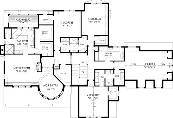 Upper Level Floorplan image of Olmstead House Plan